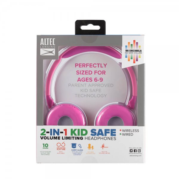 Altec Lansing Hodetelefoner Barn Trådløs 2in1 On-Ear Rosa