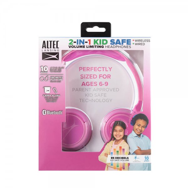 Altec Lansing Hodetelefoner Barn Trådløs 2in1 On-Ear Rosa