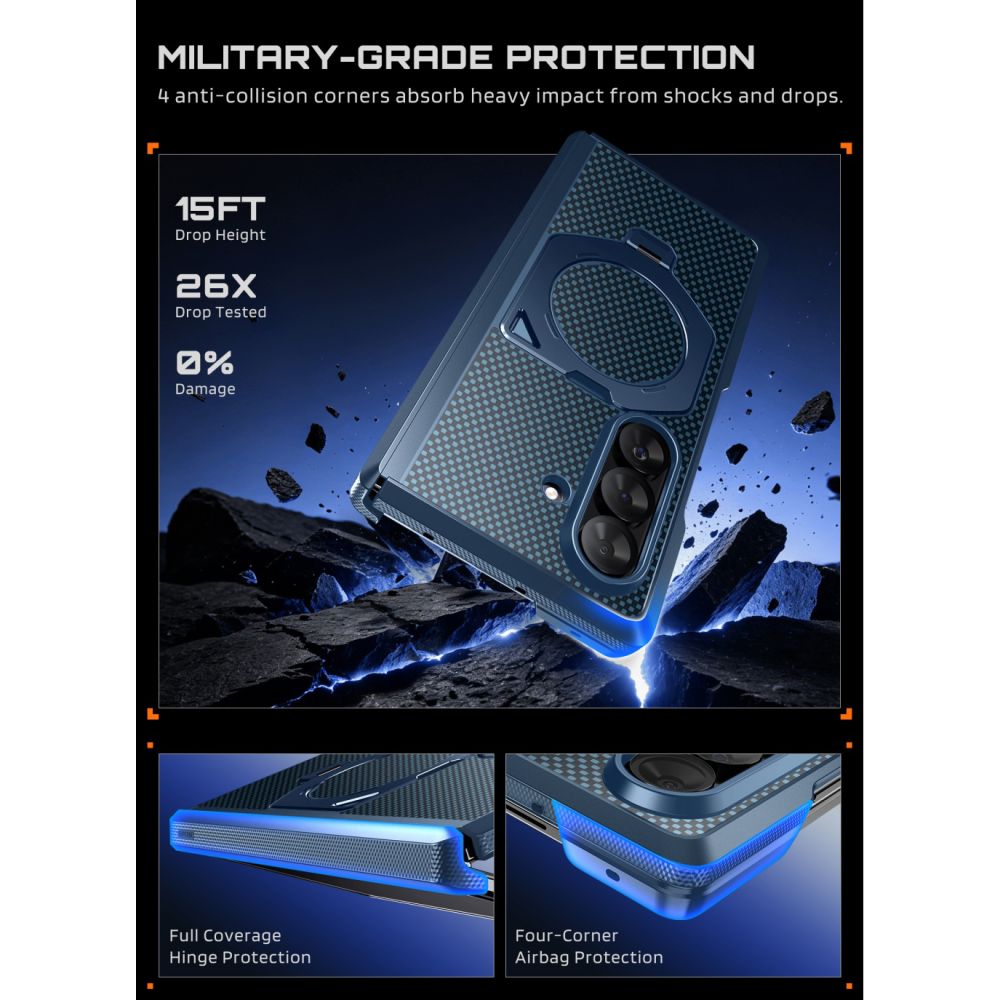 Supcase Samsung Galaxy Z Fold 8 Ultra Deksel Aero MagSafe Blå