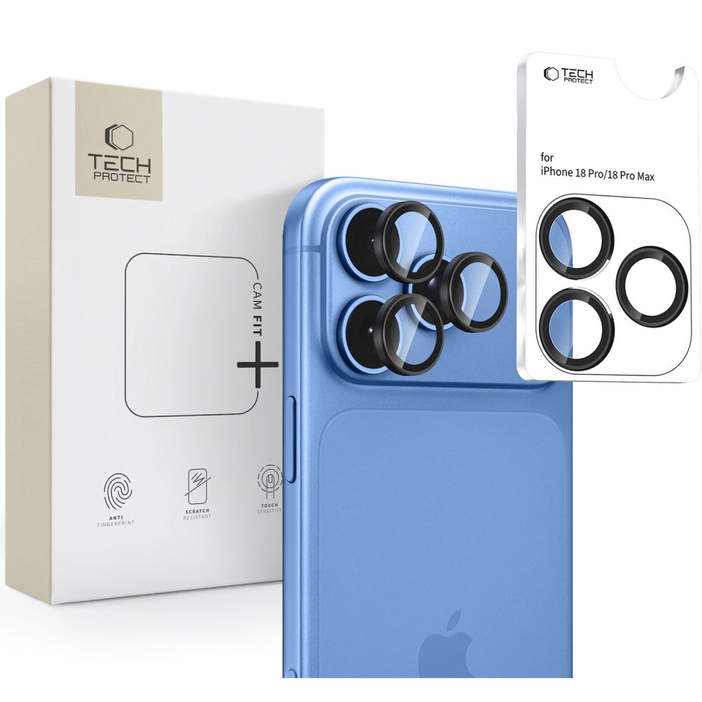 Tech-Protect iPhone 18 Pro/iPhone 18 Pro Max Linsebeskyttelse Cam Fit+ Svart