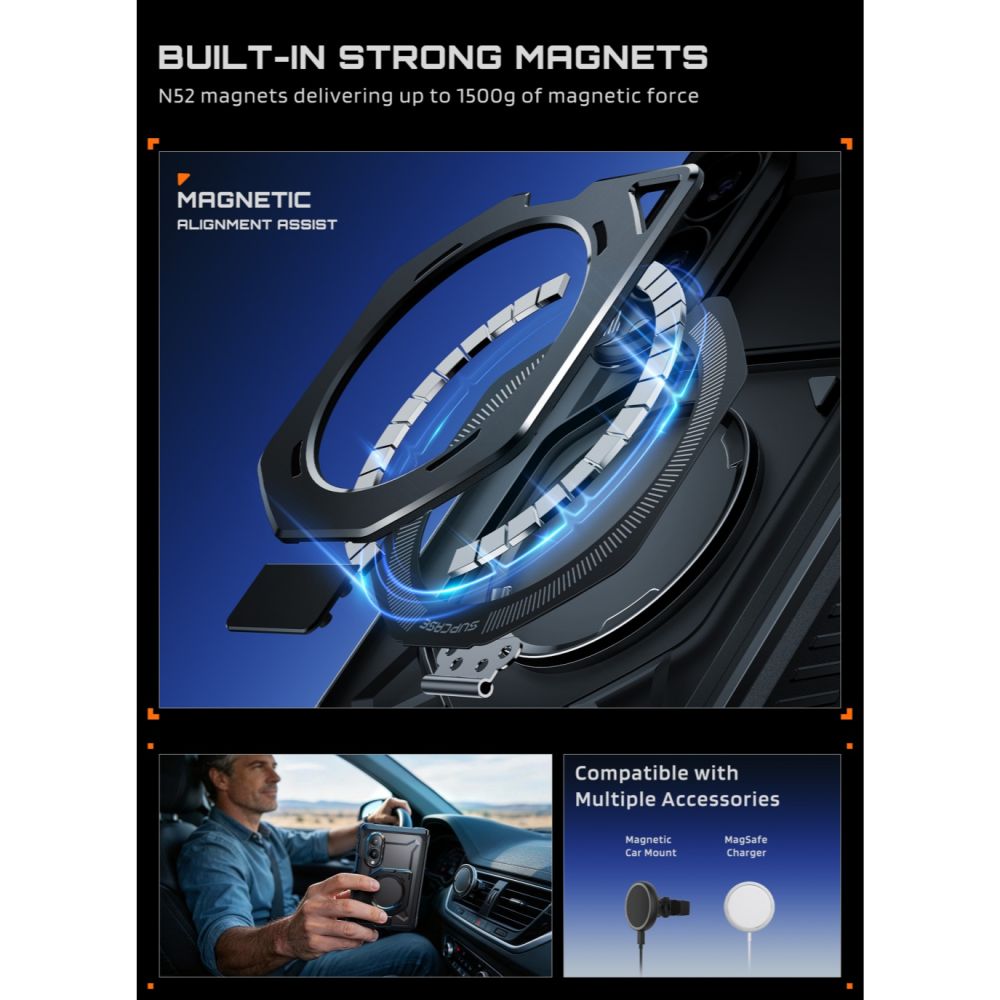 Supcase Samsung Galaxy Z Fold 8 Deksel UB Grip MagSafe Svart
