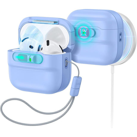 ESR AirPods 4/5 Deksel Pulse FlickLock HaloLock Blå
