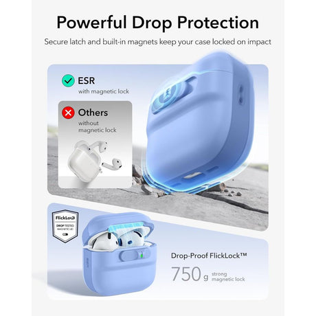 ESR AirPods 4/5 Deksel Pulse FlickLock HaloLock Blå