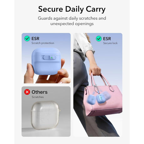 ESR AirPods 4/5 Deksel Pulse FlickLock HaloLock Blå