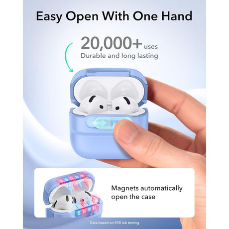 ESR AirPods 4/5 Deksel Pulse FlickLock HaloLock Blå