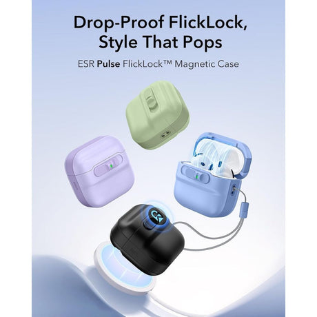 ESR AirPods 4/5 Deksel Pulse FlickLock HaloLock Blå