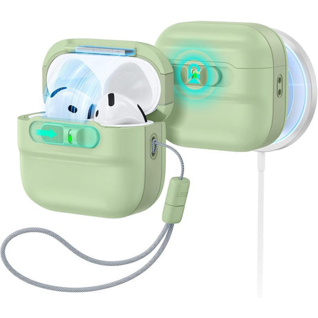 ESR AirPods 4/5 Deksel Pulse FlickLock HaloLock Grønn