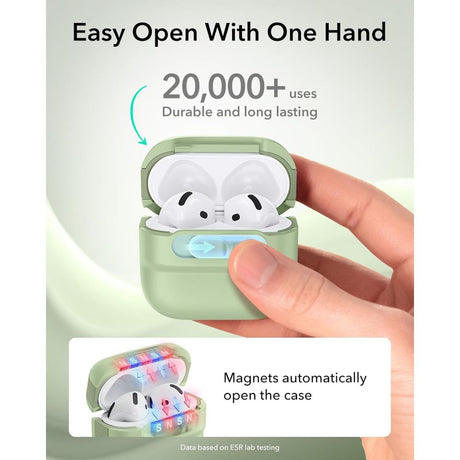 ESR AirPods 4/5 Deksel Pulse FlickLock HaloLock Grønn