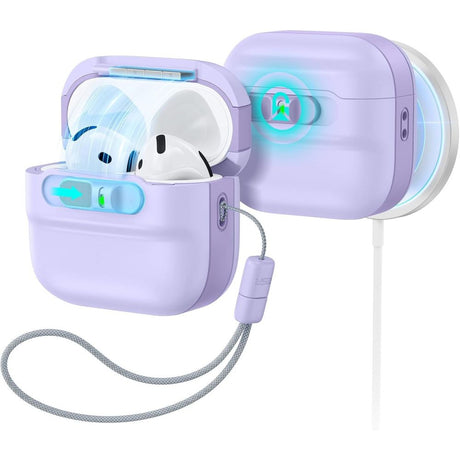 ESR AirPods 4/5 Deksel Pulse FlickLock HaloLock Lilla