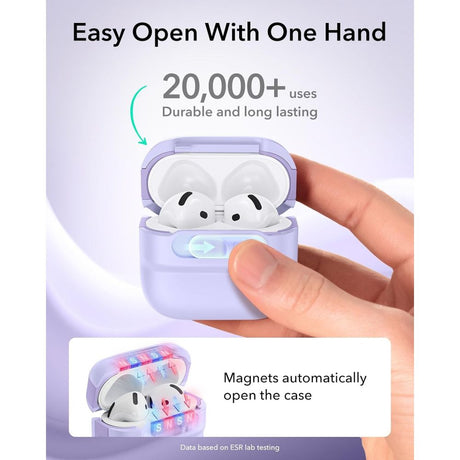 ESR AirPods 4/5 Deksel Pulse FlickLock HaloLock Lilla