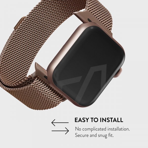 Burga Apple Watch 44/45/46mm/Ultra 49mm Armbånd Metal Mesh Rosegull