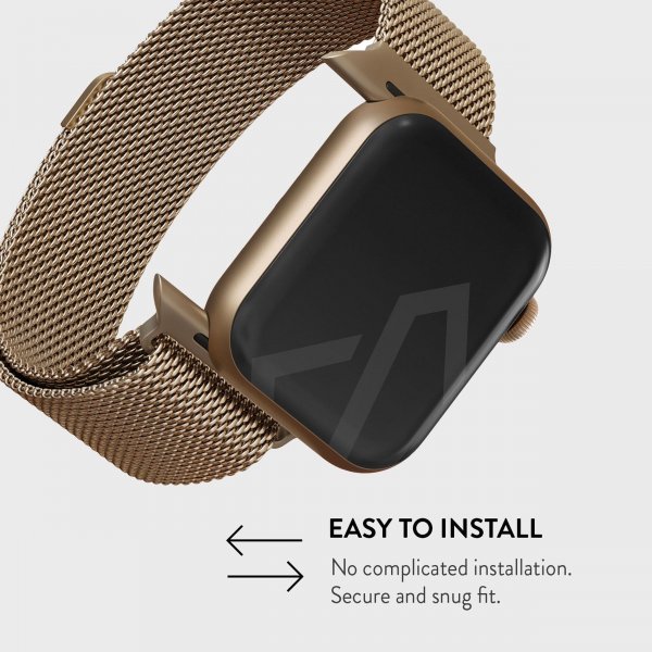 Burga Apple Watch 44/45/46mm/Ultra 49mm Armbånd Metal Mesh Gull