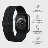 Burga Apple Watch 44/45/46mm/Ultra 49mm Armbånd Metal Mesh Svart