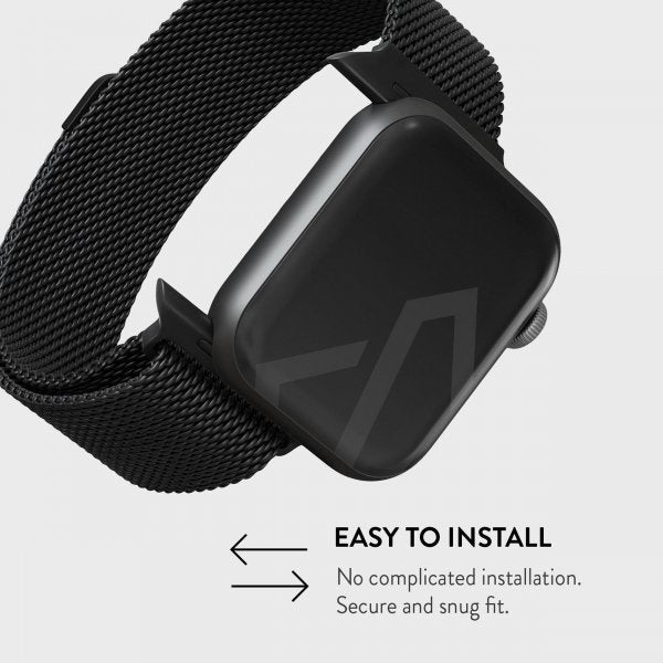 Burga Apple Watch 44/45/46mm/Ultra 49mm Armbånd Metal Mesh Svart