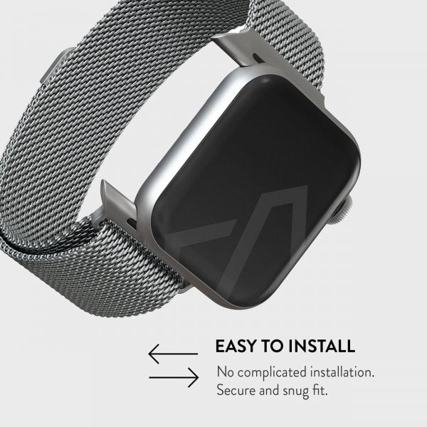 Burga Apple Watch 44/45/46mm/Ultra 49mm Armbånd Metal Mesh Sølv