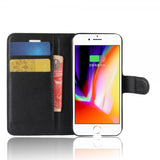 Apple iPhone 7/8/SE Etui Litchi Svart