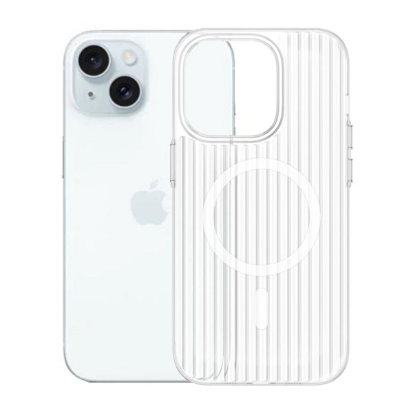 iPhone 15 Deksel Korrugerte MagSafe Transparent