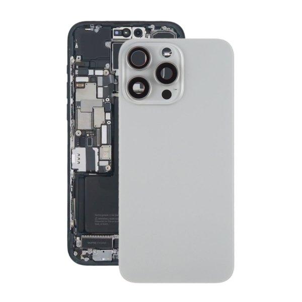 iPhone 15 Pro Max baksideglass med magnet og kameralinse - naturlig titan