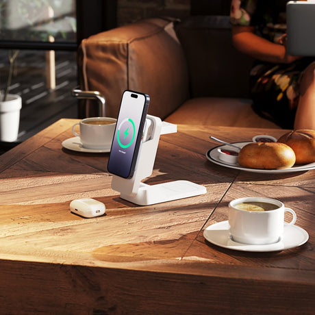 Alogic Matrix Ultimate 3-in-1 Trådløs lader med Powerbank MagSafe Hvit