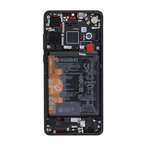 Huawei P30 New Version Skjerm med LCD Display og Original Batteri - Svart
