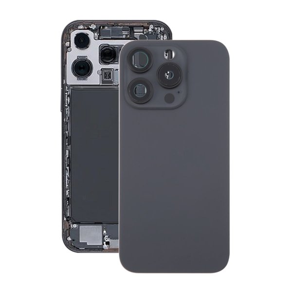 iPhone 16 Pro Max baksideglass med magnet og kameralinse - svart titan