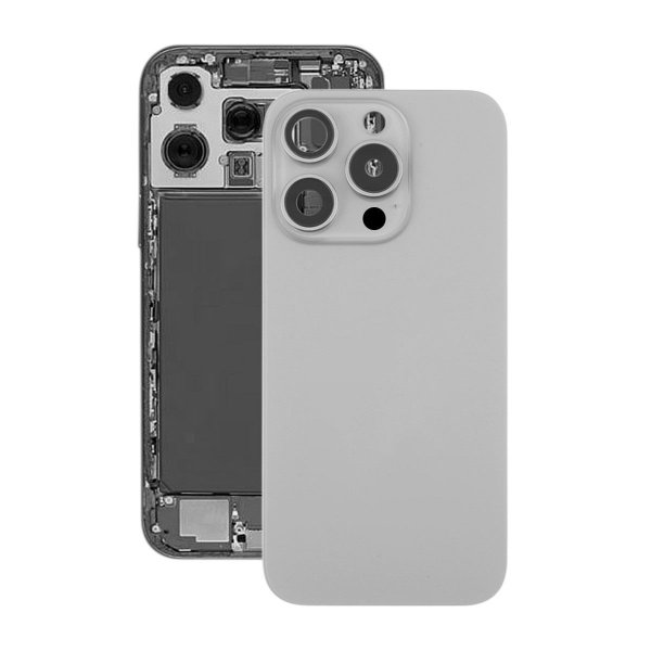iPhone 16 Pro baksideglass med magnet og kameralinse - naturlig titan