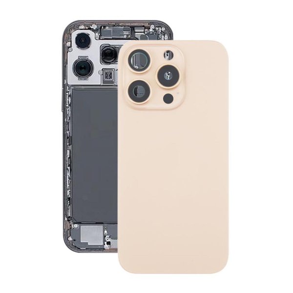 iPhone 16 Pro baksideglass med magnet og kameralinse - sandfarget titan