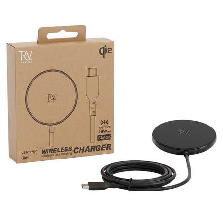 Rvelon Trådløs MagSafe Lader med stativ Qi2 15W USB-C Grå