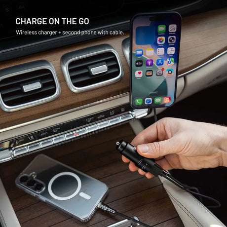 Fixed Mobillader til bil PD 63W USB-A/USB-C