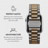 Burga Apple Watch 44/45/46mm/Ultra 49mm Armbånd Metal Sølv Gull