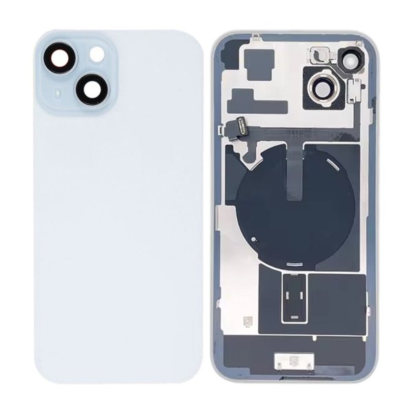 iPhone 15 Plus Baksideglass med smådeler - Hvit