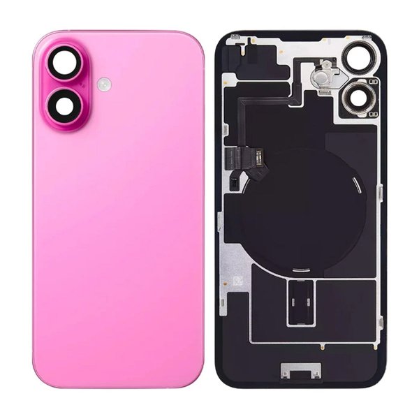 iPhone 16 Baksideglass med smådeler - Rosa
