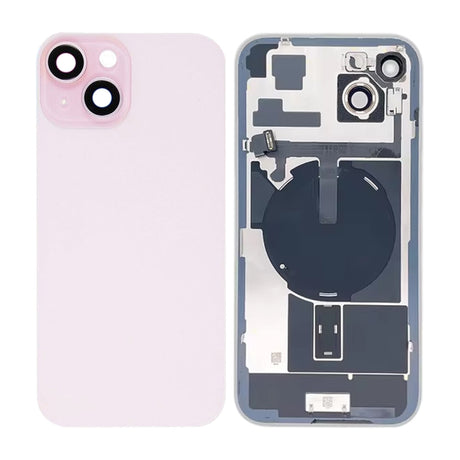 iPhone 15 Plus-bakglass med smådeler – Rosa