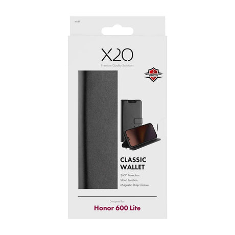 X2O Honor 600 Lite Etui Classic Wallet Svart