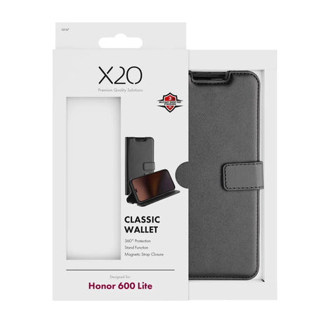 X2O Honor 600 Lite Etui Classic Wallet Svart