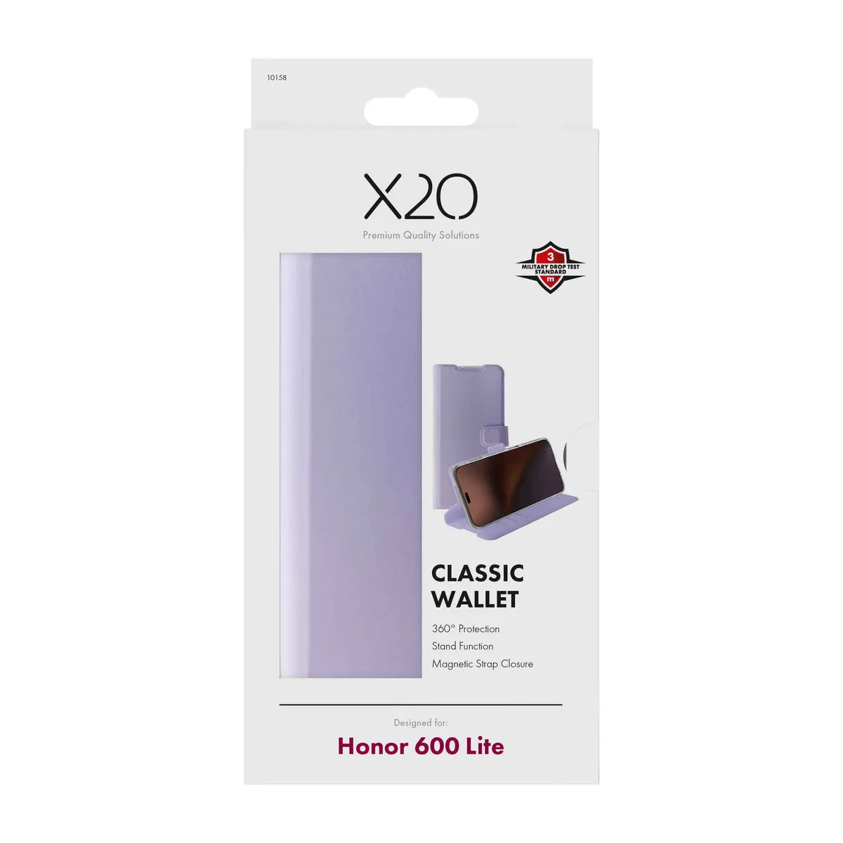 X2O Honor 600 Lite Etui Classic Wallet Lilla
