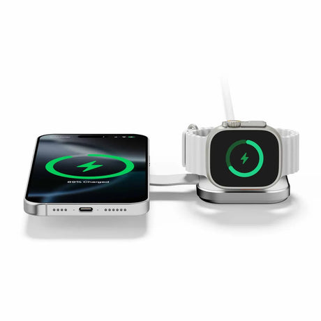 LINQ 2-i-1 Hopfellbar Trådløs lader MagSafe