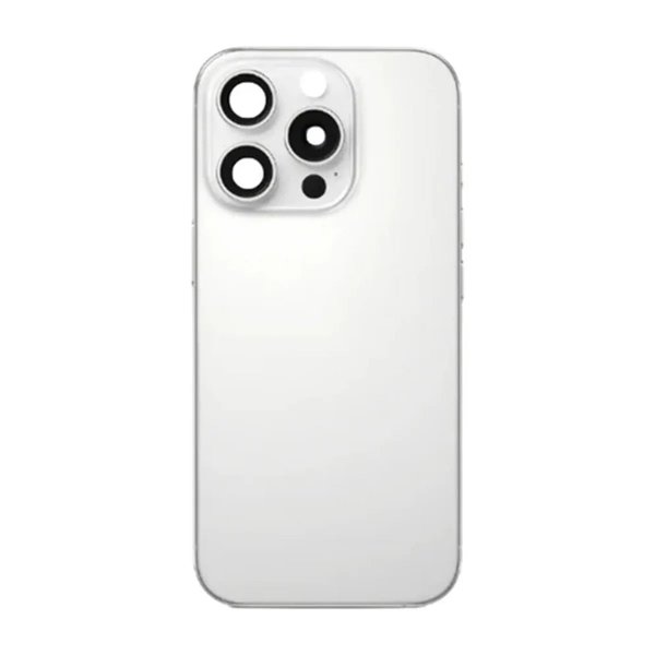 iPhone 16 Pro Max Bakside Glass med smådeler - Hvit Titan