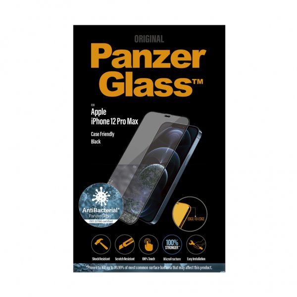 PanzerGlass iPhone 12 Pro Max Skjermbeskytter Edge-to-Edge Case friendly