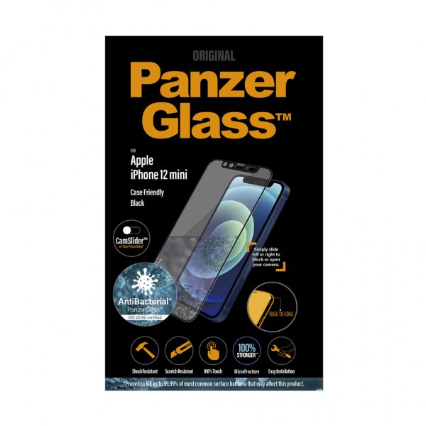 PanzerGlass iPhone 12 Mini Skjermbeskytter Edge-to-Edge Camslider