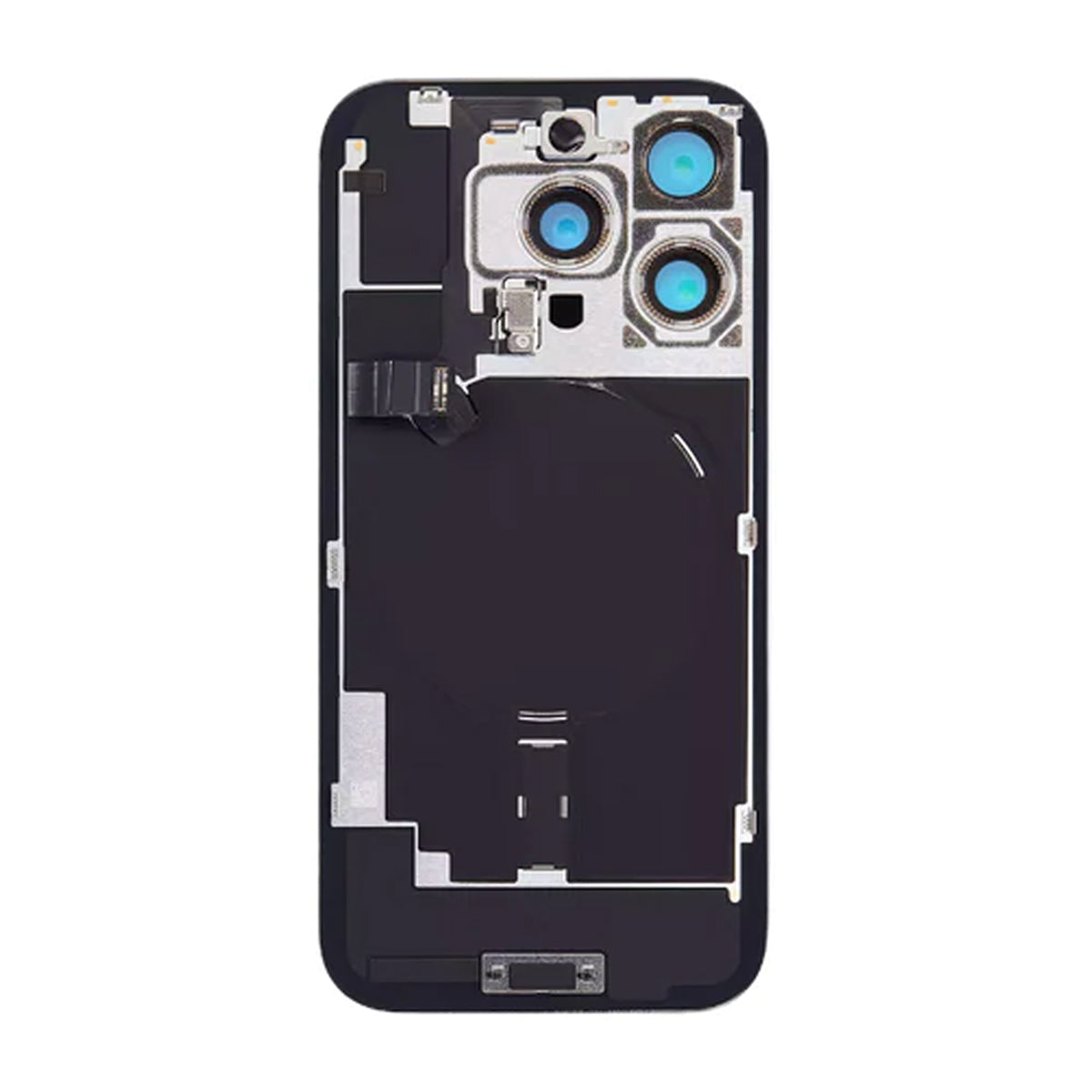 iPhone 16 Pro Max Bakglass med smådeler – Svart Titan