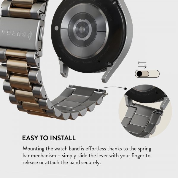 Burga Samsung Galaxy Watch 22mm Armbånd Metal Sølv Gull