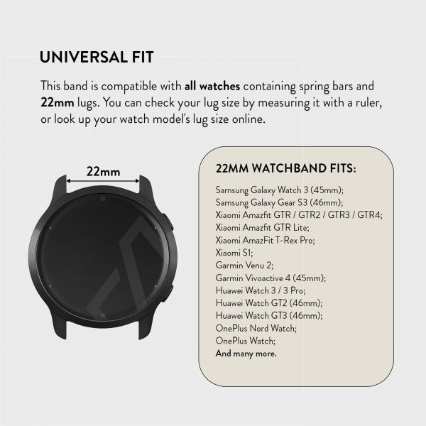 Burga Samsung Galaxy Watch 22mm Armbånd Metal Svart