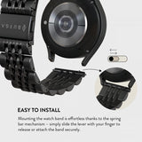 Burga Samsung Galaxy Watch 22mm Armbånd Metal Svart