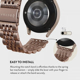 Burga Samsung Galaxy Watch 20mm Armbånd Metal Rosegull