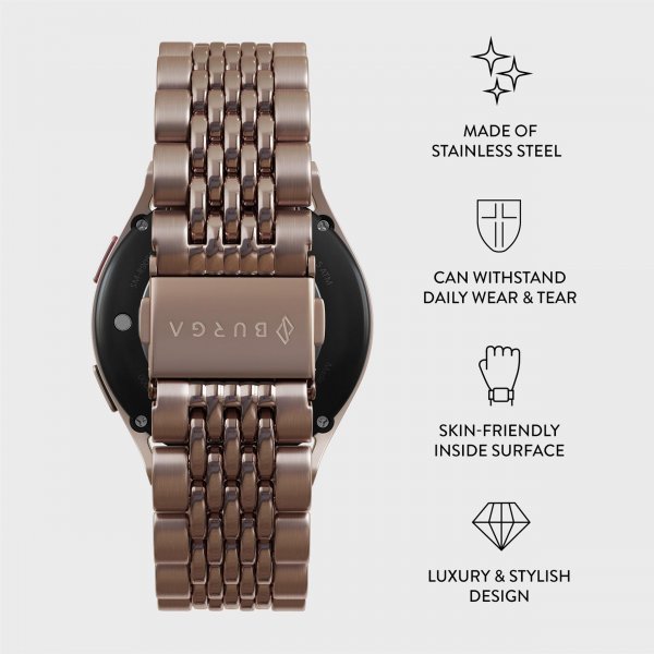 Burga Samsung Galaxy Watch 20mm Armbånd Metal Rosegull