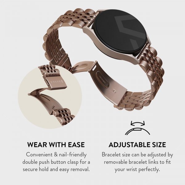 Burga Samsung Galaxy Watch 20mm Armbånd Metal Rosegull