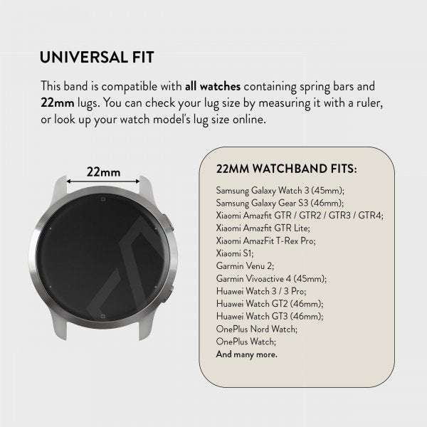 Burga Samsung Galaxy Watch 22mm Armbånd Metal Sølv