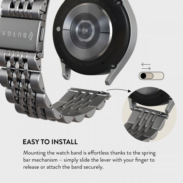 Burga Samsung Galaxy Watch 22mm Armbånd Metal Sølv