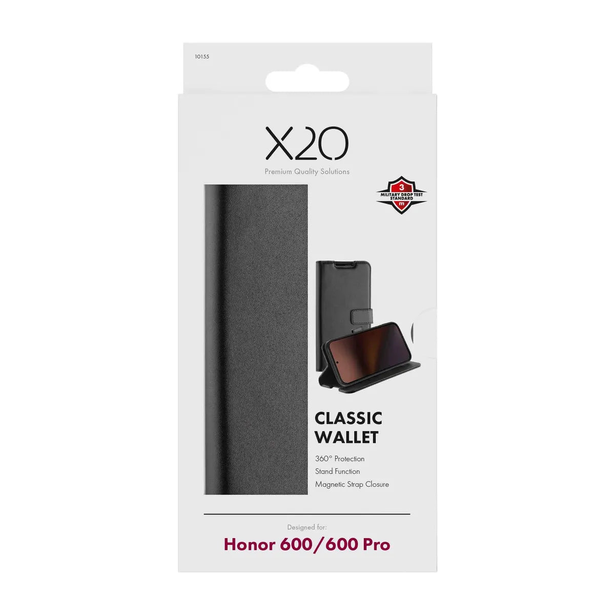 X2O Honor 600 Etui Classic Wallet Svart
